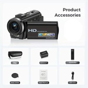 1080P 24MP Digital Camera with 3.0" LCD